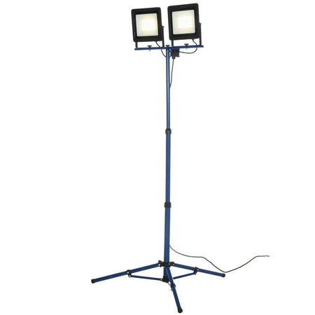 Kit 2 Fari a Led 100W con Sostegno Treppiedi Pieghevole Regolabile 4000K Cavo 3mt