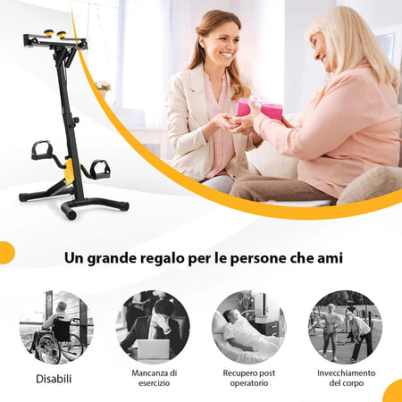 Pedaliera Allenamento Braccia Gambe Cyclette Fitness Riabilitazione Anziani