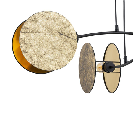 Lampada A Sospensione 4 Luci Moderna Motif In Acciaio Effetto Marmo Bianco