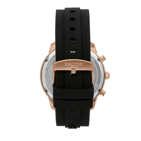 Orologio SECTOR uomo Oversize cronografo gomma nero / oro rosa