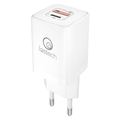 CARICABATTERIA DA MURO DOPPIA USCITA CARICA RAPIDA ingresso 110-240V - carica 20W