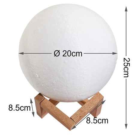 Lampada da Tavolo Sfera 20cm Luce LED RGB Touch e Batteria Ricaricabile USB