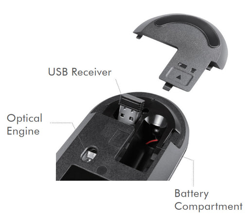 Mouse Wireless 2.4 GHz 1000dpi Nero