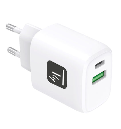 Caricatore Alimentatore USB-C&trade 20W e USB-A 18W da Muro
