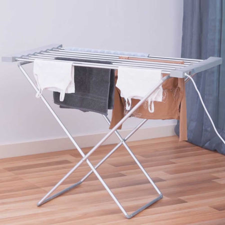 Stendibiancheria Elettrico 120W Stendino in Alluminio Pieghevole Asciugabiancheria