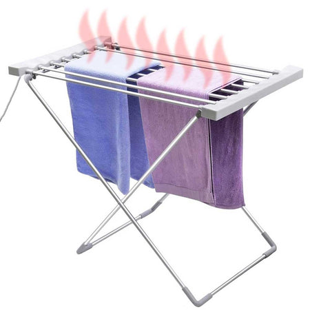 Stendibiancheria Elettrico 120W Stendino in Alluminio Pieghevole Asciugabiancheria