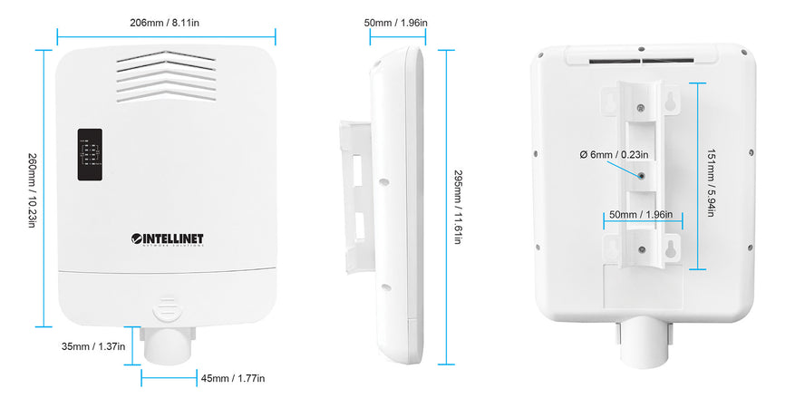 Switch Gigabit 5 porte PoE Passante / Extender 4 porte PoE+ per Esterno