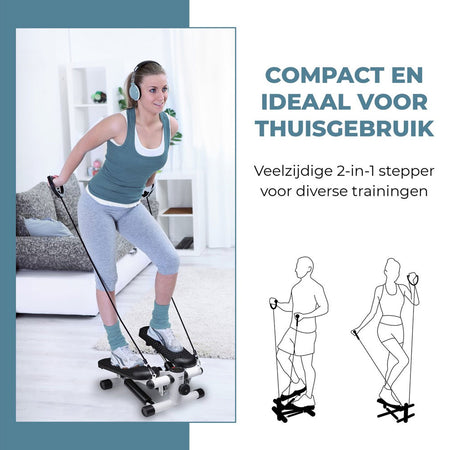 Stepper per Allenamento Palestra Fitness Umbro Display LCD e 2 Fasce Elastiche