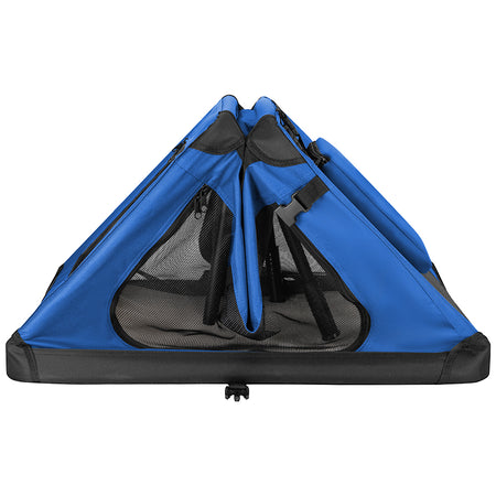 Borsa Trasportino Animali Domestici Pieghevole 70x50 H 52cm Cani e Gatti Blu