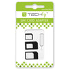 Adattatore Scheda SIM (4 in 1) nano-SIM, Micro-SIM e SIM Nero