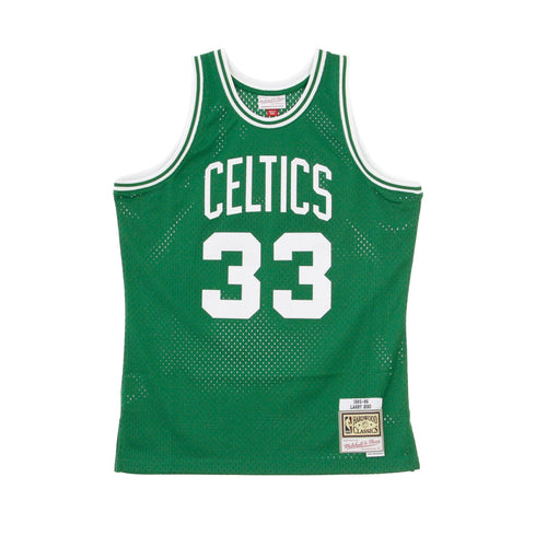 MITCHELL & NESS Canotta Basket Uomo Nba Swingman Jersey Hardwood Classics No 33 Larry Bird 1985-86 Boscel Road Original Team Colors da uomo