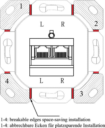 Presa a Muro Esterna 2xRJ45 Cat.6A Bianco