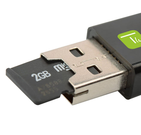 Cavo USB OTG Micro B / USB A con Lettore Micro SD/SDHC 26cm Nero