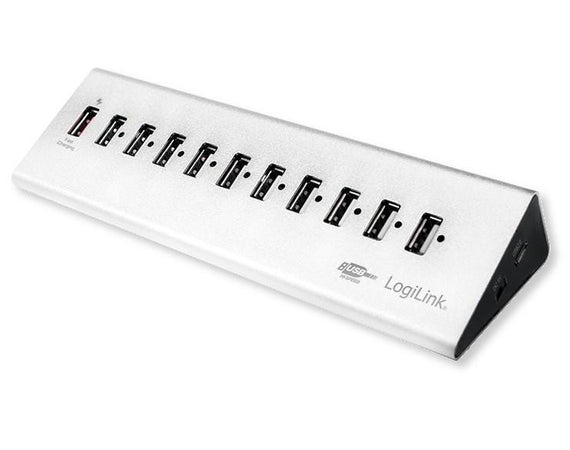 Hub USB 11 Porte in Alluminio con Ricarica Veloce