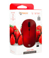 Mouse Wireless 1600dpi WM-106R Strawberry Rosso