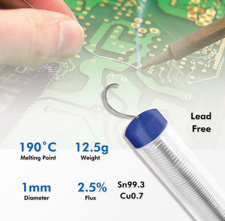 Stagno in Dispenser &oslash 1 mm Senza Piombo Rame 0,7% 12,5g