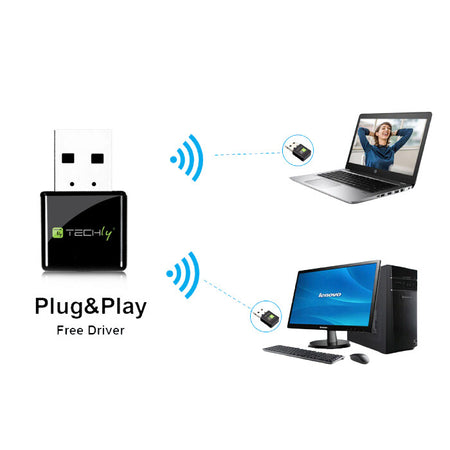 Mini Adattatore WiFi USB 2.4Ghz 300Mbps con tasto WPS