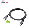 Cavo USB 4 Gen 3 Type-C&trade Thunderbolt M/M E-Mark 8K 40Gbps 100W PD 0,8m Nero