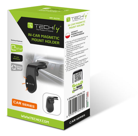 Supporto Magnetico da Auto per Smartphone con Due Placche Metalliche Universali