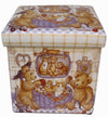 Biscottini Pouf contenitore richiudibile in ecopelle peluche Praticissimo 32x32x32