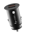 Mini Caricatore da Auto 2 Porte USB-A Ricarica veloce 36W Metallo Nero