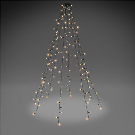 Catena Luminosa 200 Luci LED IP44 Bianco Caldo per Albero con Anello