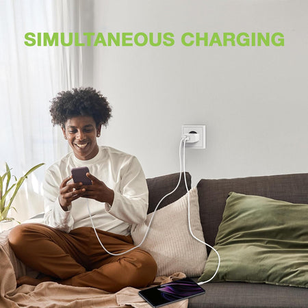 Caricatore Alimentatore USB-C&trade 20W e USB-A 18W da Muro