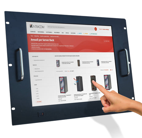 Monitor LCD 17'' Touch Screen per Rack 19'' 8 Unit&agrave Nero