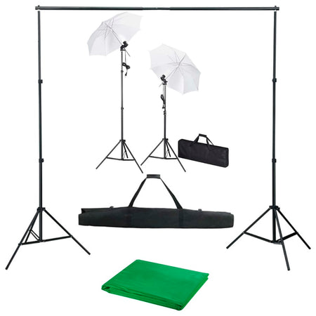 Kit Studio Fotografico con Fondali Luci e Ombrelli