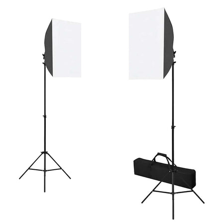 Kit Studio Fotografico con Luci Ombrelli Argento Bianco Fondale Nero e Riflettore