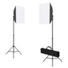 Kit per Studio Fotografico con Set Luci Softbox Fondale Nero e Riflettore 5 in 1