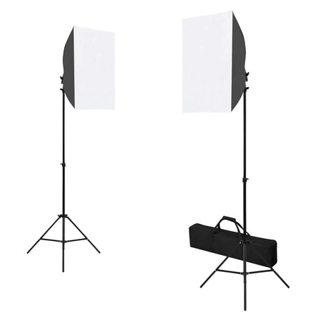 Kit per Studio Fotografico con Set Luci Softbox Fondale Nero e Riflettore 5 in 1