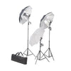 Set Completo per Studio Fotografico con Ombrelli Luci Fondale Bianco e Riflettore