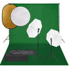 Kit Studio Fotografico con Set Luci Softbox Fondale Verde e Riflettori Portatili