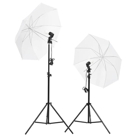 Kit Completo Studio Fotografico con Ombrelli Luci Fondale Nero e Riflettore
