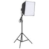 Set Luci Softbox con Fondale Verde e Riflettore per Studio Fotografico