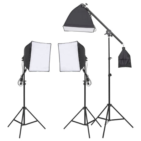 Kit Studio Fotografico con Luci Softbox Ombrelli Fondali Colorati e Riflettore
