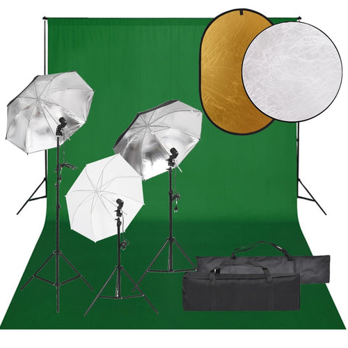 Kit Luci Softbox con Fondale verde e Riflettore per Studio Fotografico