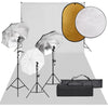 Kit Luci Softbox con Fondale Bianco e Riflettore per Studio Fotografico