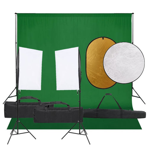 Kit Completo per Studio Fotografico con Softbox, Fondale e Riflettore