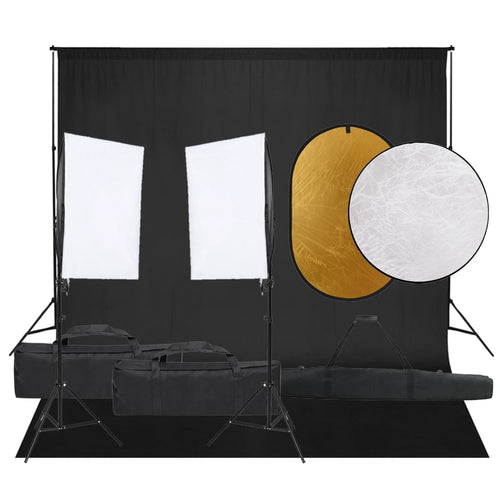 Kit Completo per Studio Fotografico con Softbox, Fondale e Riflettore