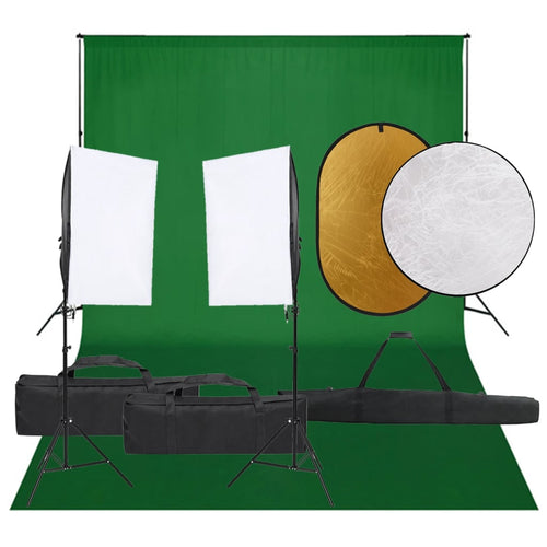 Kit Completo per Studio Fotografico con Softbox, Fondale e Riflettore