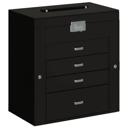 Portagioie a 5 Strati con Specchio Chiudibile a Specchio Nero