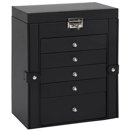 Portagioie a 6 Strati con Specchio Chiudibile a Specchio Nero