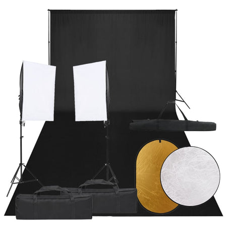 Set Luci Softbox con Fondale e Riflettore per Studio Fotografico Professionale