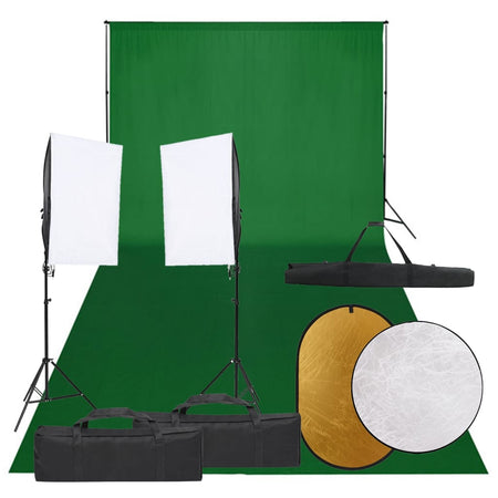 Set Luci Softbox con Fondale e Riflettore per Studio Fotografico Professionale