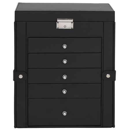 Portagioie a 6 Strati con Specchio Chiudibile a Specchio Nero