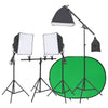 Kit Studio Fotografico con 3 Luci Softbox e Fondale Verde Green Screen