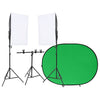 Kit Studio Fotografico con Set Luci Softbox e Fondale  40 x 60 cm (L x P) Verde