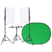 Kit Studio Fotografico con Set Luci Softbox e Fondale  40 x 60 cm (L x P) Verde